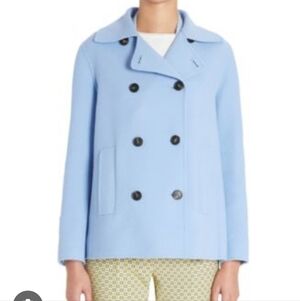 MaxMara Light Blue Double-Breasted Coat
